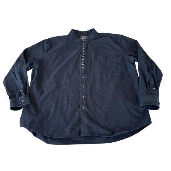 Celtic Ranchwear Grandfather Button Down Irish Linen Band Collar Western 2XL GUC - Picture 3 of 11